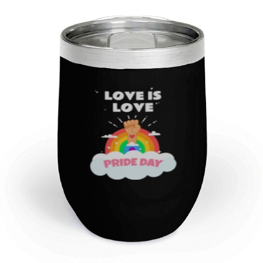 Love is Love Gay Pride Month LGBTQ Rainbow Chill Wine Tumblers