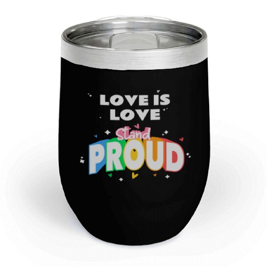 Love is Love Gay Pride Month Transgender Rainbow Chill Wine Tumblers