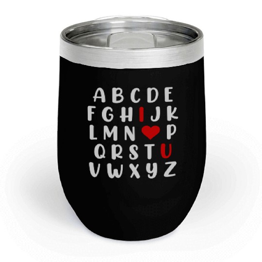 Abc Alphabet I Love You English Teacher Day Chill Wine Tumblers