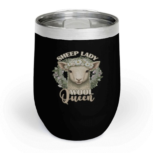 Sheep Lady Wool Queen Spring Flower Animal Funny F Chill Wine Tumblers