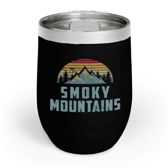 Retro Great Smoky Mountains National Park Chill Wine Tumblers