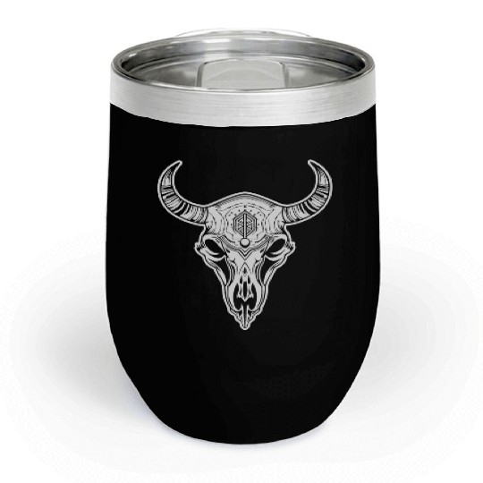 Cow Skull Boho Chill Wine Tumblers
