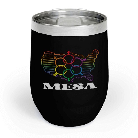 Mesa Pride Month Pride Flag LGBT Community LGBTQ F Chill Wine Tumblers