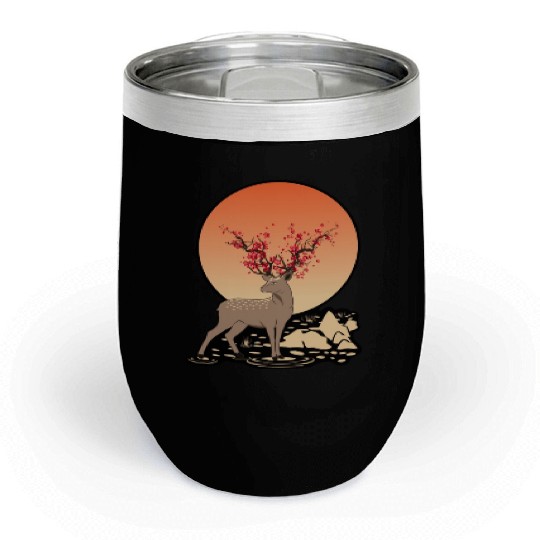 Sika Deer Spirit Sakura Deer Spirit Chill Wine Tumblers