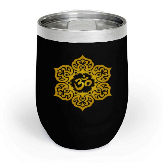 Yellow Lotus Yoga Om Chill Wine Tumblers