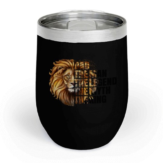 Dad the Man the Legend Leopard Lion Png Chill Wine Tumblers
