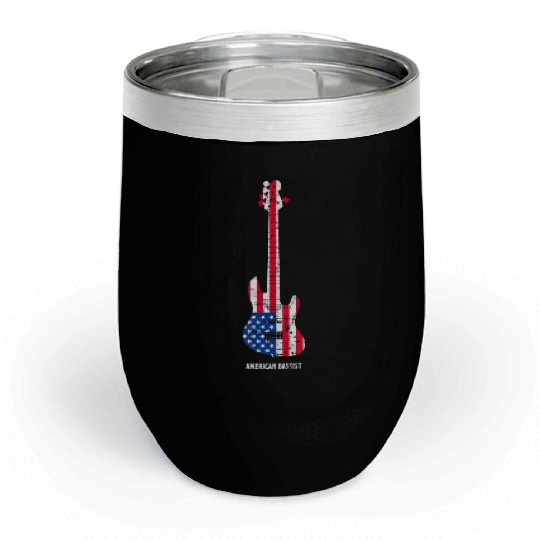 American Bassist Bass guitar Player Music Men Chill Wine Tumblers
