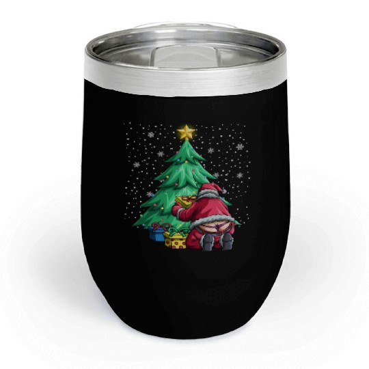 Santa Winter Whale Tail Ugly Santa Claus Gif Chill Wine Tumblers