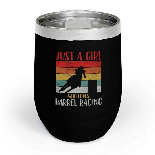 Barrel Racing Cowgirl Vintage Chill Wine Tumblers