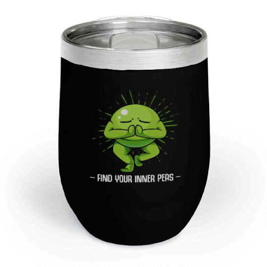 Peas Find Your Inner Peas Funny Vegetable Pun Chill Wine Tumblers