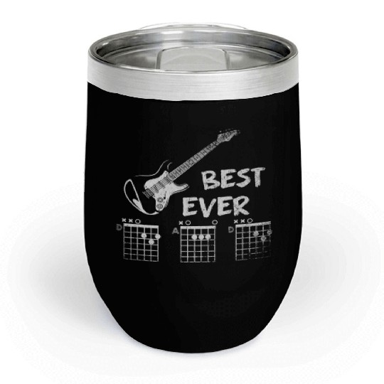 Best Dad Ever D A D Guitar Chill Wine Tumblers