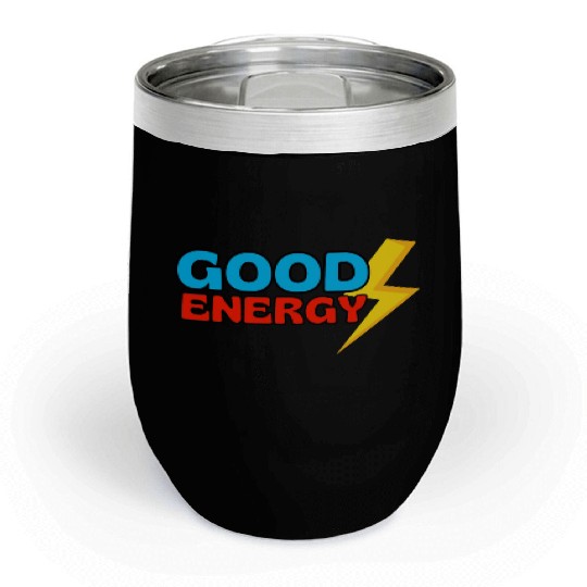 GOOD ENERGY- Flash Of Lightning Yellow Chill Wine Tumblers