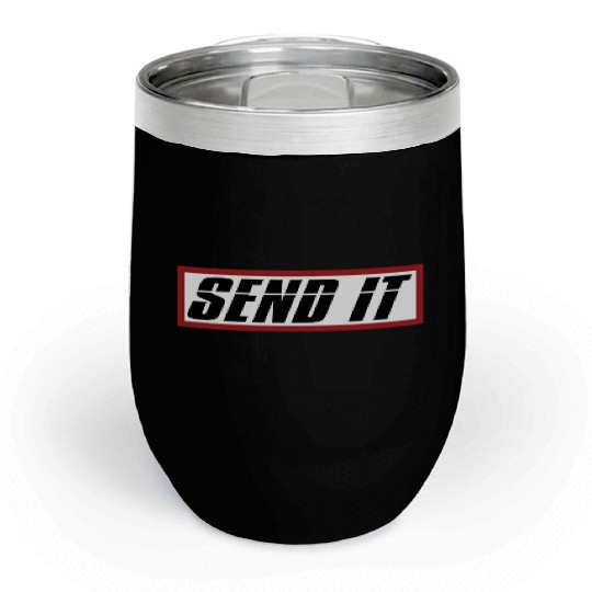 Send It Dirt Bike Bmx Offroad Chill Wine Tumblers