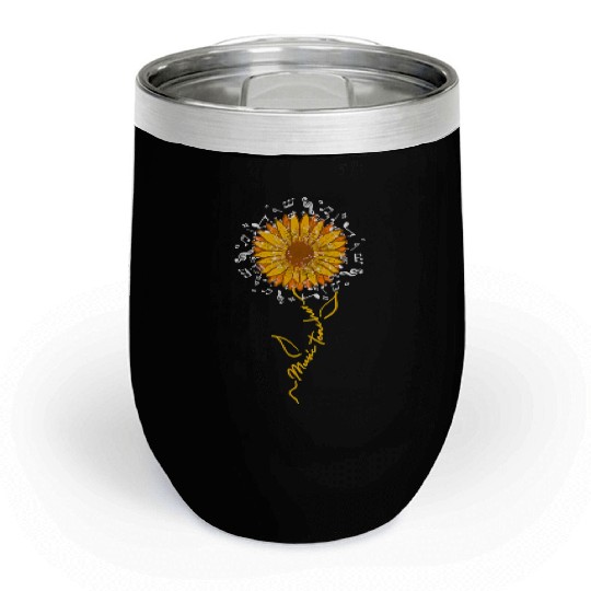 Music Teacher Back Tochool Musical Hippieunflower Chill Wine Tumblers