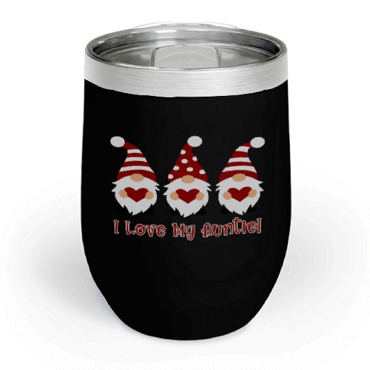 I Love My Auntie With Love Gnomes Chill Wine Tumblers
