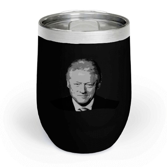 Bill Clinton Grayscale Pop Art Chill Wine Tumblers