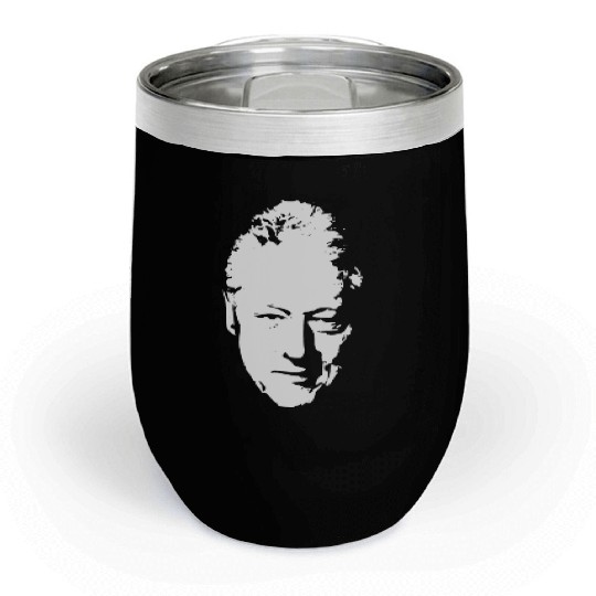 Bill Clinton White On Black Pop Art Chill Wine Tumblers