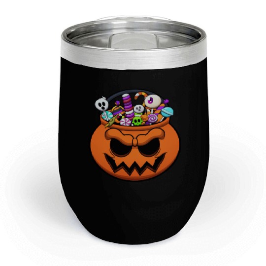 Halloween Trick Or Treat Candy Chill Wine Tumblers