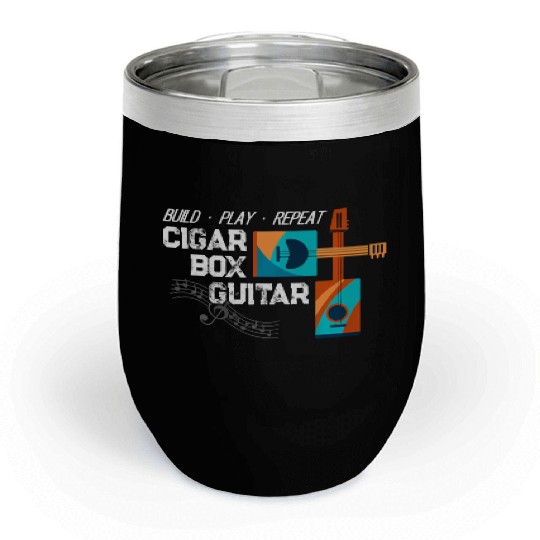 Guitar Player Cigar Box Guitar Guitarist Bassist Chill Wine Tumblers