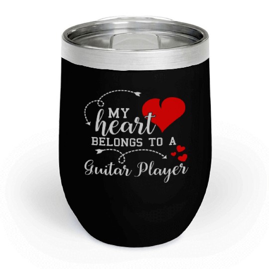 I Love My Guitar Player Husband Wife Valentines Chill Wine Tumblers