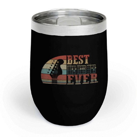 Best Dad Ever Vintage Funny Guitarist Father Chill Wine Tumblers