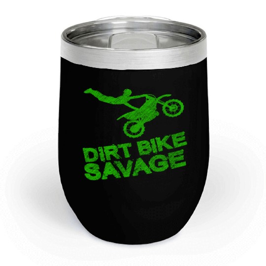 Dirt Bike Savage Motocross Distressed Youth Rider Chill Wine Tumblers