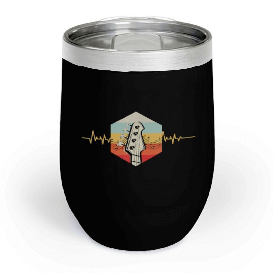 Retro Bass Guitar Chill Wine Tumblers