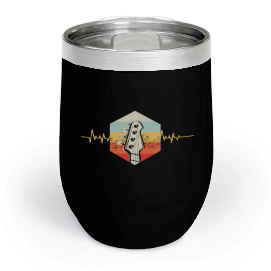 Retro Bass Guitar Chill Wine Tumblers