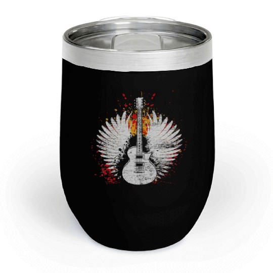 Musician Guitar Player Guitar Chill Wine Tumblers