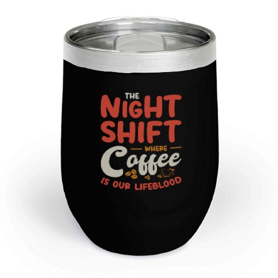 Night Shift Worker Graveyard Duty Chill Wine Tumblers