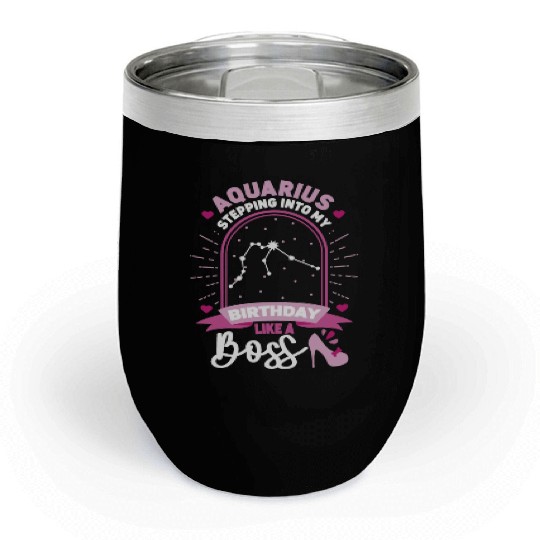Aquarius Stepping Into Astrology Birth Sign Chill Wine Tumblers