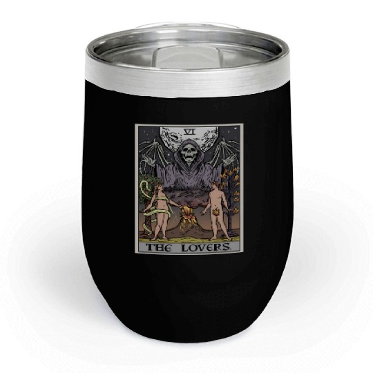 The Tarot Card Halloween Grim Reaper Gothic Horror Chill Wine Tumblers