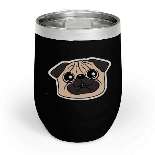 Cutest Pug Vintage Dog Lover Puppy Retro Chill Wine Tumblers