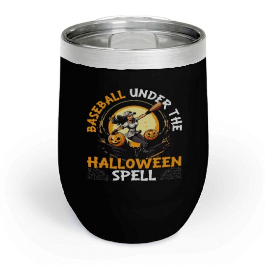 Baseball Halloween Trick Or Treat Baseball Player Chill Wine Tumblers