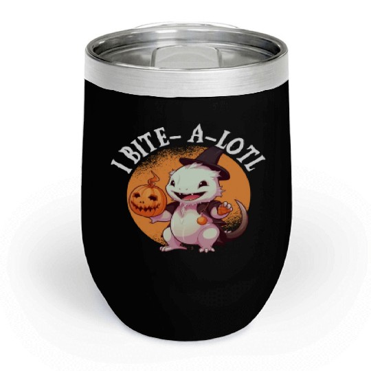 Axolotl Halloween Trick Or Treat Amphibian Axolotl Chill Wine Tumblers
