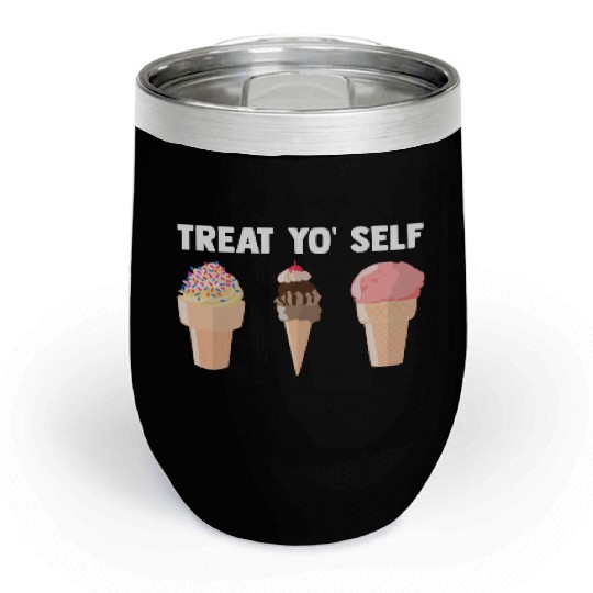 Ice Cream Treat Yo' Self Summertime Sherbet Gelato Chill Wine Tumblers