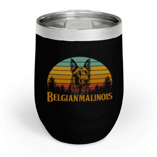 Belgian Malinois Retro Vintage Chill Wine Tumblers