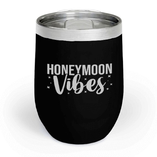 Bride Groom Vacation Newlywed Trip Honeymoon Vibes Chill Wine Tumblers