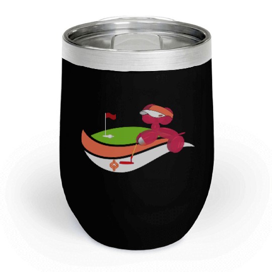 Summer Golf Balloon Dog Chill Wine Tumblers
