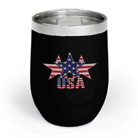 God bless America the land of the free Chill Wine Tumblers