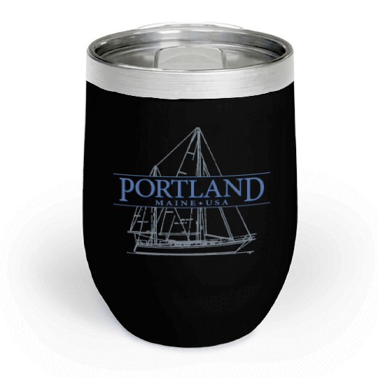 Portland Maine Sailing Chill Wine Tumblers