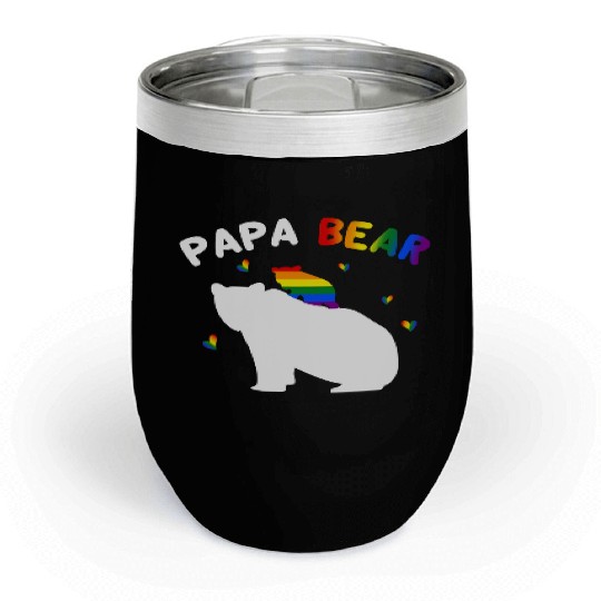 Rainbow LGBT Papa-Bear Gay Pride Equal Rights Chill Wine Tumblers
