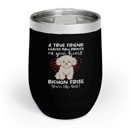 A True Friend Leaves Paw Prints On Your Heart Chill Wine Tumblers