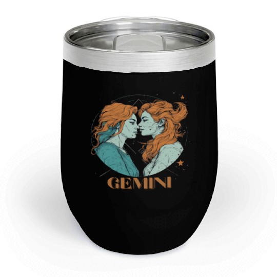 Lesbian Gemini zodiac sign gay girls horoscope Chill Wine Tumblers