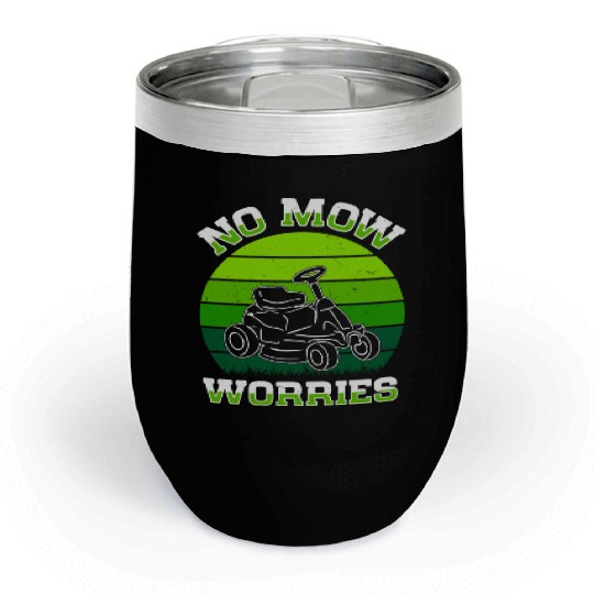 Lawn Mowing Lawn Mower Gardener Gardening Chill Wine Tumblers