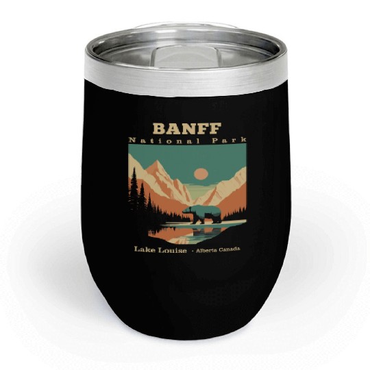 Vintage Retro Canadian Banff National Park Chill Wine Tumblers