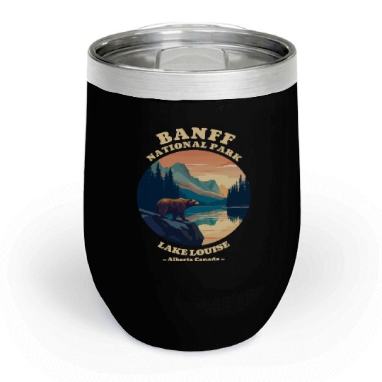 Vintage Retro Canadian Banff National Park Chill Wine Tumblers