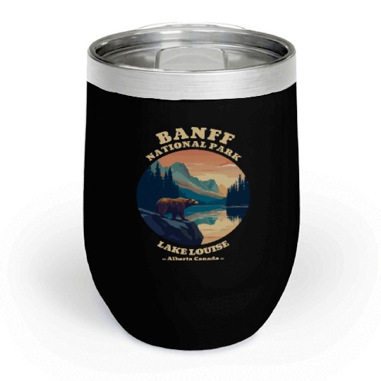 Vintage Retro Canadian Banff National Park Chill Wine Tumblers