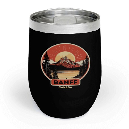 Vintage Retro Canadian Banff National Park Chill Wine Tumblers