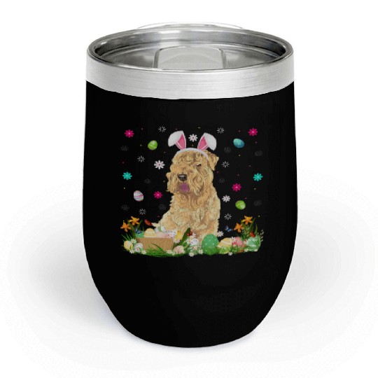 Easter Egg Wheaten Dog Easter Sunday Chill Wine Tumblers
